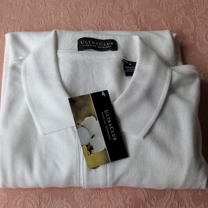 Classic White Polo Shirt with Short Sleeves